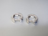 Pair of 18ct White Gold Hoop Earrings with 2 x Diamond & 3 x Sapphire Studs (Dia 0.30ct) in Box. RRP &pound;1595. - 4