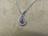 18ct White Gold Necklace with Ruby & Diamond Pendant. RRP &pound;935. - 3