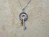 18ct White Gold Necklace with Diamond (0.14ct) Set Key Pendant. RRP &pound;710. - 2