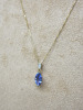 9ct Gold Necklace with Tanzanite & Diamond Marq Pendant. RRP &pound;530. - 2