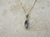 9ct Gold Necklace with Tanzanite & Diamond Marq Pendant. RRP &pound;530. - 3