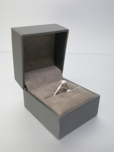 Platinum Solitaire Princess Cut Diamond Ring with Diamond Shoulders (0.35ct). Ring Size i. RRP &pound;1995.