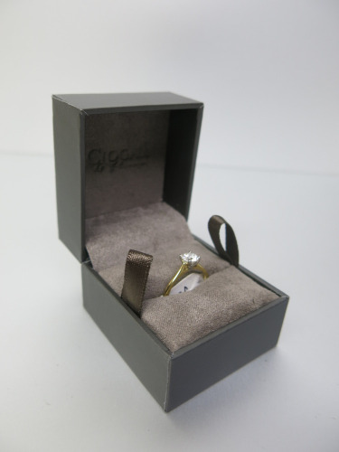 14ct Gold Solitaire Diamond Ring with White Gold Claw Setting. Ring Size K. RRP &pound;1200.