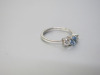 Platinum Aqua & Diamond 3 Stone Ring (0.44ct). Ring Size M-N. &pound;1895. - 2