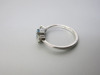 Platinum Aqua & Diamond 3 Stone Ring (0.44ct). Ring Size M-N. &pound;1895. - 4