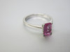 18ct White Gold, Emerald Cut Pink Sapphire. Ring Size M. RRP &pound;1295. - 3