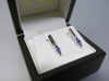 Pair of 18ct White Gold Earrings with Tanzanite & Diamond Spears in Box. RRP &pound;1350.