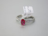 Platinum Ruby Solitaire & Diamond Shoulder Ring (0.14ct). Ring Size L. RRP &pound;1895.