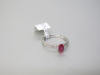 Platinum Ruby Solitaire & Diamond Shoulder Ring (0.14ct). Ring Size L. RRP &pound;1895. - 2
