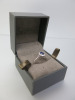 18ct White Gold Precious Blue Stone Ring with Diamond Cluster Surround. Ring Size L. RRP &pound;1395.