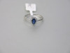 18ct White Gold Precious Blue Stone Ring with Diamond Cluster Surround. Ring Size L. RRP &pound;1395. - 4