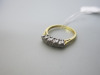 18ct Gold Ring with 5 Diamonds in White Gold Claw Mount. Size K-L. - 3