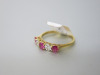 18ct Gold Ring with 3 Ruby's & 2 Diamonds, Size M. RRP &pound;1395.