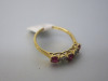 18ct Gold Ring with 3 Ruby's & 2 Diamonds, Size M. RRP &pound;1395. - 2