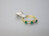 18ct Gold Ring with 3 Emeralds & 2 Diamonds, Size L-M. RRP &pound;1425. - 2