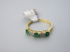 18ct Gold Ring with 3 Emeralds & 2 Diamonds, Size L-M. RRP &pound;1425. - 3