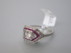 White Metal (No Hallmark) Ruby & Diamond Cluster Ring, Size O. RRP &pound;1850. - 2