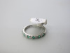 18ct White Gold Ring with 7 Emeralds & 6 Diamonds, Size L-M. RRP &pound;945. - 3