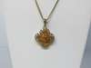18ct Gold 18" Curb Chain with Citrine Pendant with Clear Stones Surrounding. RRP &pound;225. - 3