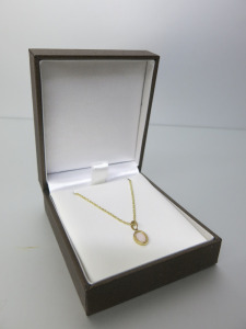 9ct Gold 20" Chain with Opal Pendant. RRP &pound;400.