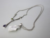 18ct White Gold Chain & 'Y' Pendant with Diamond/Ame/Peri Stones. RRP &pound;405. - 4