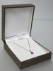 9ct White Gold 16" Chain & 18ct White Gold Pendant with Ruby Centre & Diamond Surround. RRP &pound;395.