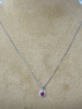 9ct White Gold 16" Chain & 18ct White Gold Pendant with Ruby Centre & Diamond Surround. RRP &pound;395. - 2