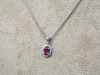 9ct White Gold 16" Chain & 18ct White Gold Pendant with Ruby Centre & Diamond Surround. RRP &pound;395. - 3