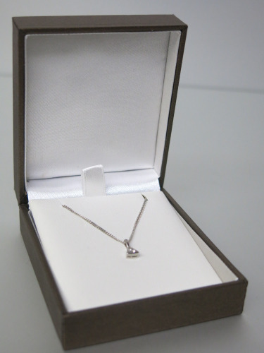 18ct White Gold 16" Chain with Triangular Diamond Pendant. RRP &pound;629.