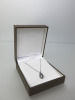 9ct White Gold 16" Chain with Grey Pearl. RRP &pound;400.