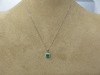 18ct White Gold 16" Curb Chain, 0.67ct Emerald & Diamond Surround Pendant. RRP &pound;595. - 2