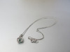 18ct White Gold 16" Curb Chain, 0.67ct Emerald & Diamond Surround Pendant. RRP &pound;595. - 5