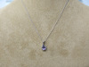 9ct White Gold 16" Chain Amethyst & Diamond Pendant. RRP &pound;199. - 2