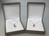 2 x 9ct Gold 16" & 18" Chains with Amethyst & Diamond Pendants. RRP &pound;395.