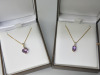 2 x 9ct Gold 16" & 18" Chains with Amethyst & Diamond Pendants. RRP &pound;395. - 2