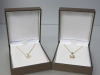2 x 9ct Gold 16" & 18" Chains with Fresh Water Pearl Pendants. RRP &pound;354.