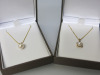 2 x 9ct Gold 16" & 18" Chains with Fresh Water Pearl Pendants. RRP &pound;354. - 2