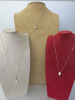 3 x 9ct Gold Chains (2 x 18" & 1 x 16") to Include: 2 x White Gold & 1 x Yellow Gold Chains with Fresh Water Pearl Pendants & Diamond Chips. Total RRP &pound;650 (As Viewed).