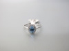 9ct Gold Ring with Pale Blue Aqua Stone with Diamond Chips. Size M. RRP &pound;795. - 3