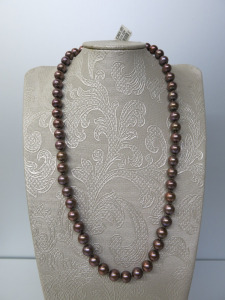 String of Chocolate Fresh Water 7mm Pearls, 16". RRP 365.