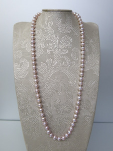 String of Pink Fresh Water 6mm Pearls, 16". RRP &pound;420.