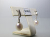 Pair of 9ct White Gold & Pearl Earrings with Diamonds. RRP &pound;495. NOTE: missing butterfly's. - 3