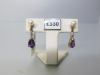 Pair of 9ct Gold, Fresh Water Pearl Studs with Amethyst & Diamond Drop Earrings. RRP &pound;330.