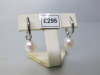 Pair of 9ct White Gold Drop Earrings with 8mm Pearls. RRP &pound;295.