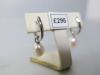 Pair of 9ct White Gold Drop Earrings with 8mm Pearls. RRP &pound;295. - 2