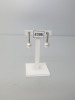 Pair of 9ct White Gold, 7mm Pearl with Diamond Drop Earrings. RRP &pound;305.