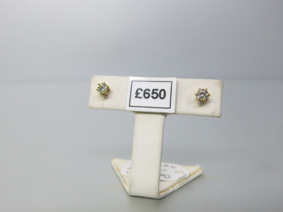 Pair of 18ct Gold Diamond (0.25ct) Stud Earrings. RRP &pound;650.