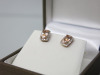 Pair of 9ct Gold, Pink Morganite & Diamond Stud Earrings. RRP &pound;405. - 2