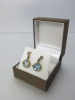 Pair of 9ct Gold, Blue Topaz & Diamond Drop Earrings. RRP &pound;365. - 5
