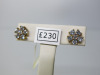 Pair of 9ct Gold, Blue Topaz Diamond Flower Stud Earrings. RRP &pound;230. - 2